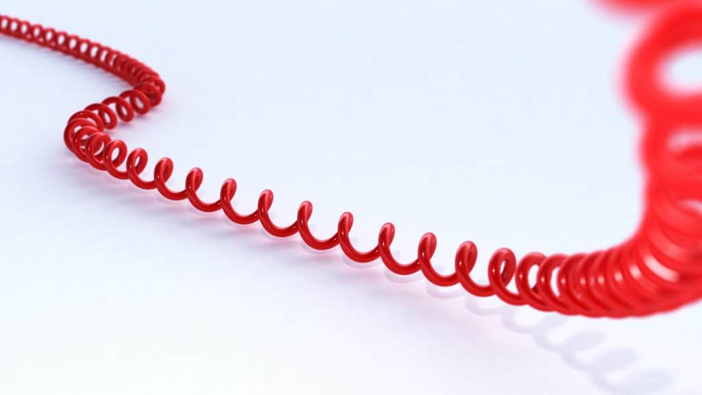 Red coiled cord