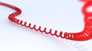 Red coiled cord