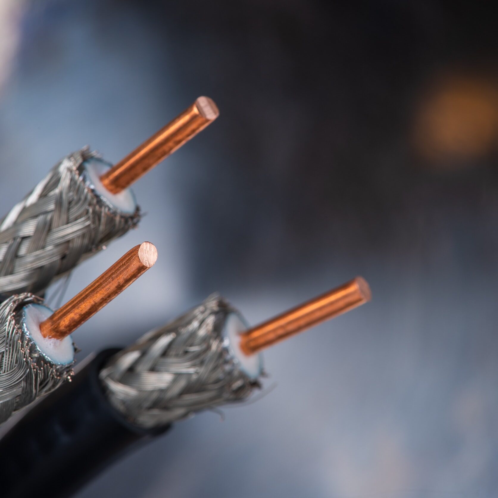 Custom Coaxial Cable close up Custom Coaxial Cable close up